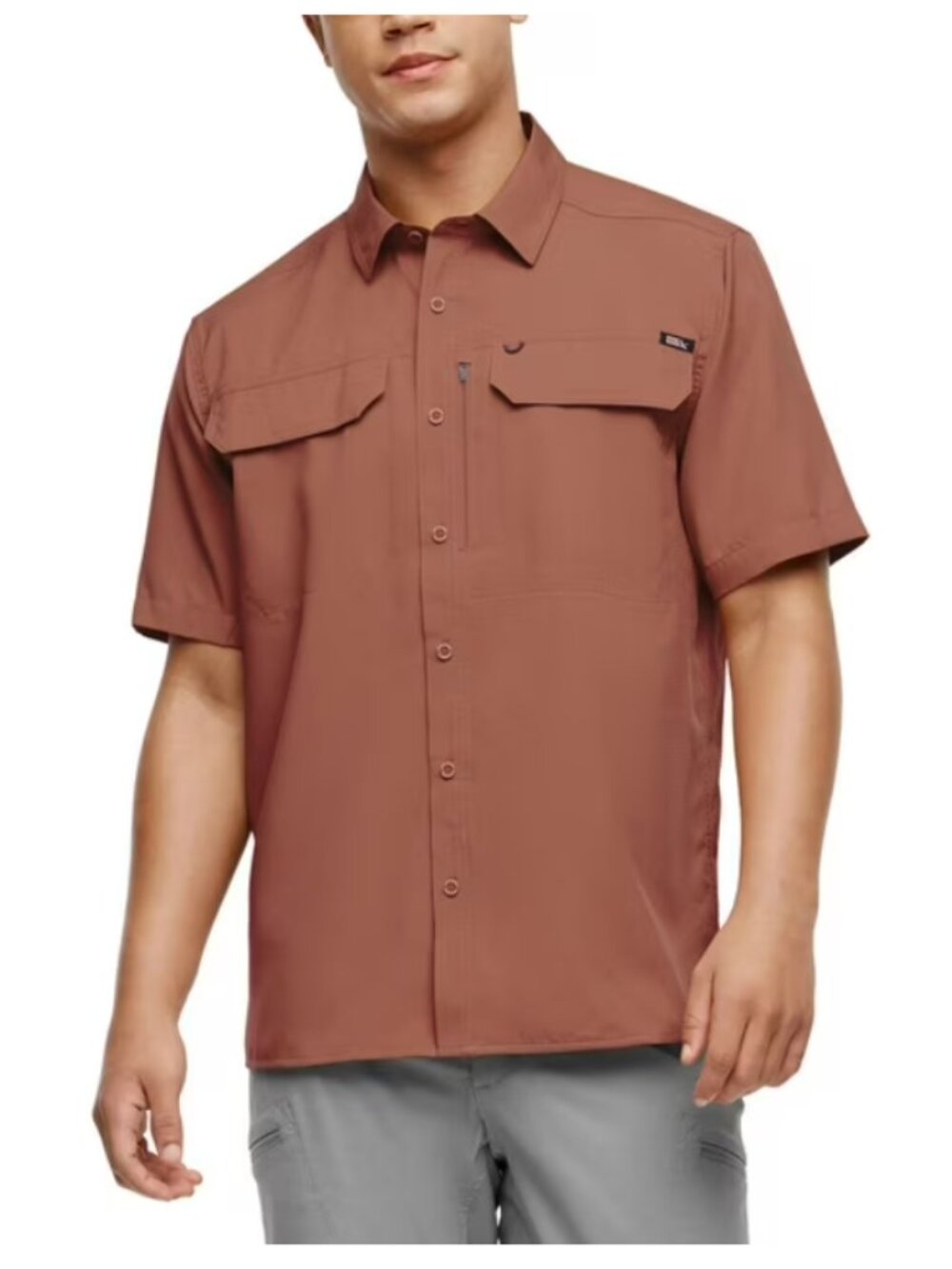 Eddie Bauer Woven Tech Shirt Muted Red XL NWT